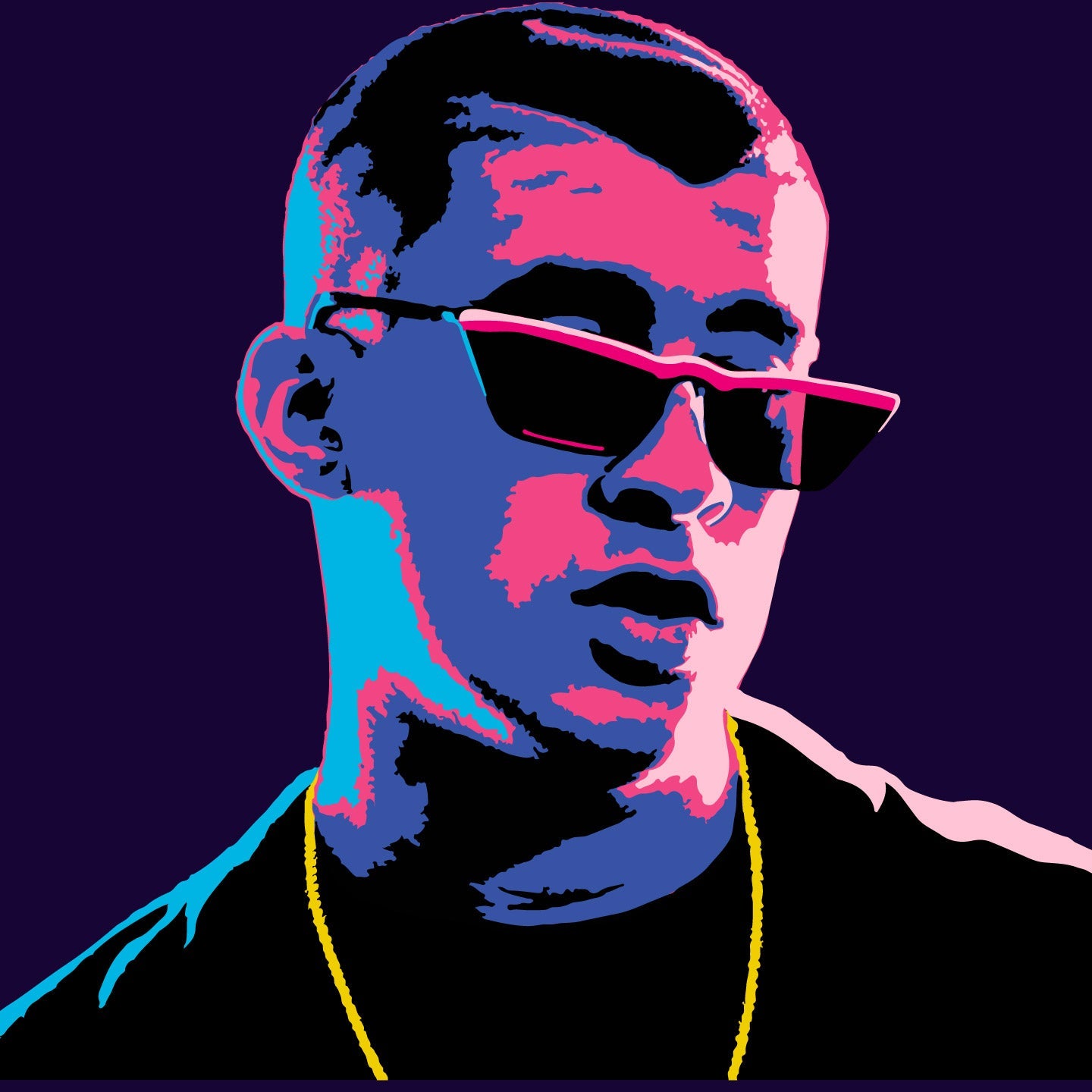 Bad Bunny "Miami Vice" Layered Stencil Set
