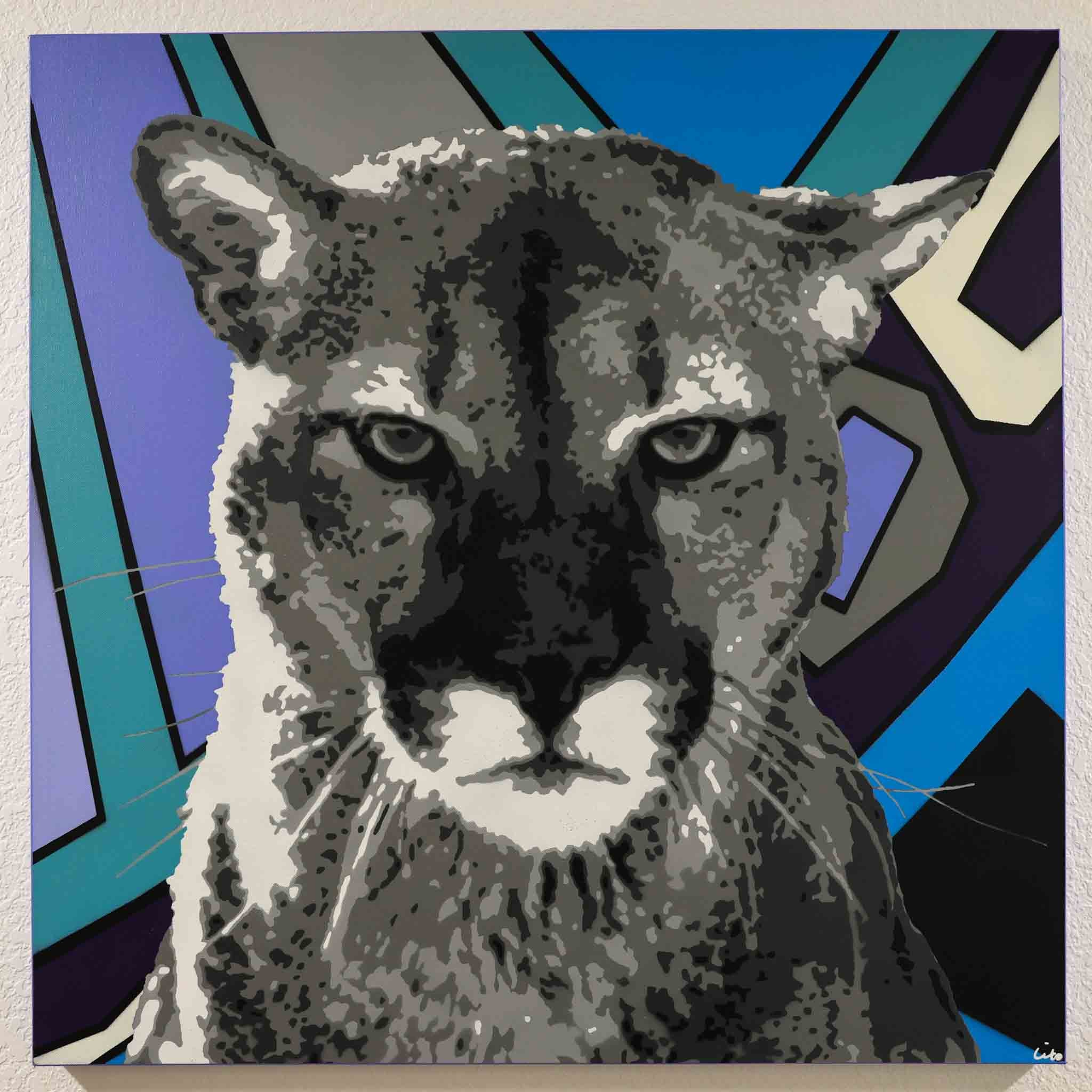 Big Cat - original spray painting by Made By Cito