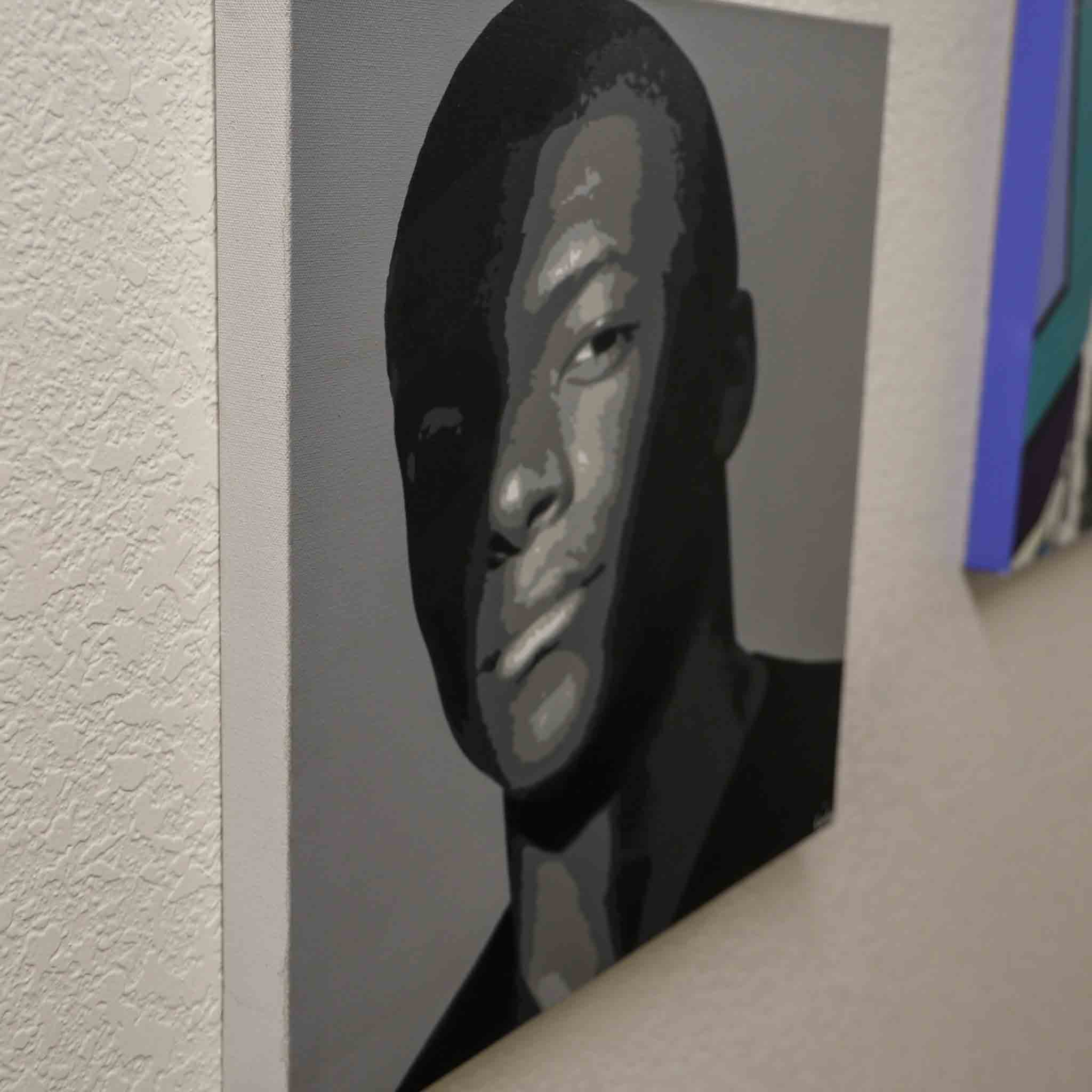 Mbappe (Grayscale) - original spray painting by Made By Cito