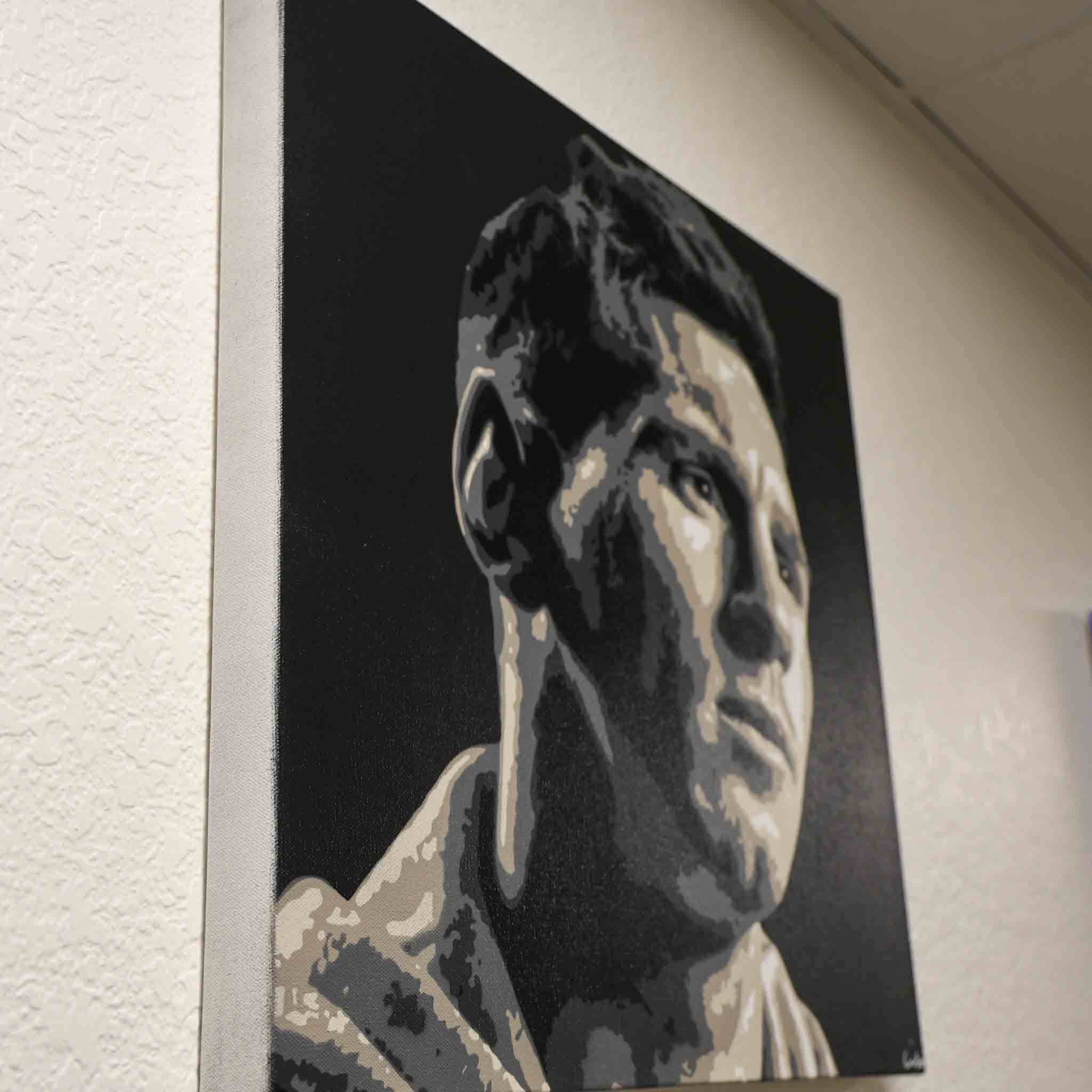 Messi (Grayscale) - original spray painting by Made By Cito