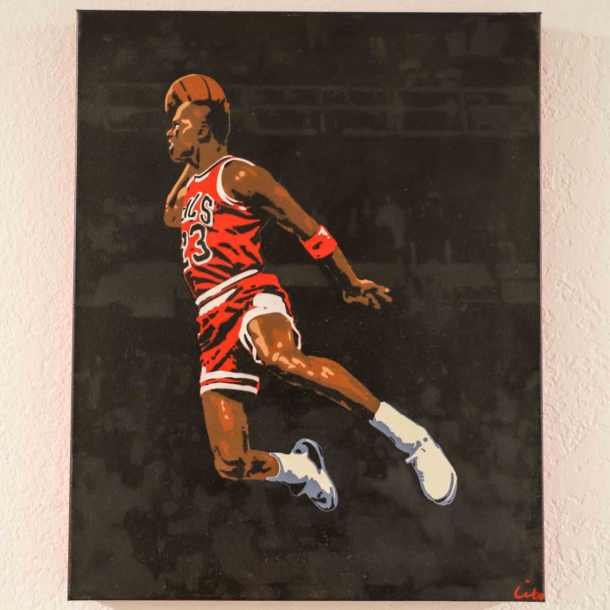 Michael Jordan Dunk - original spray painting by Made By Cito