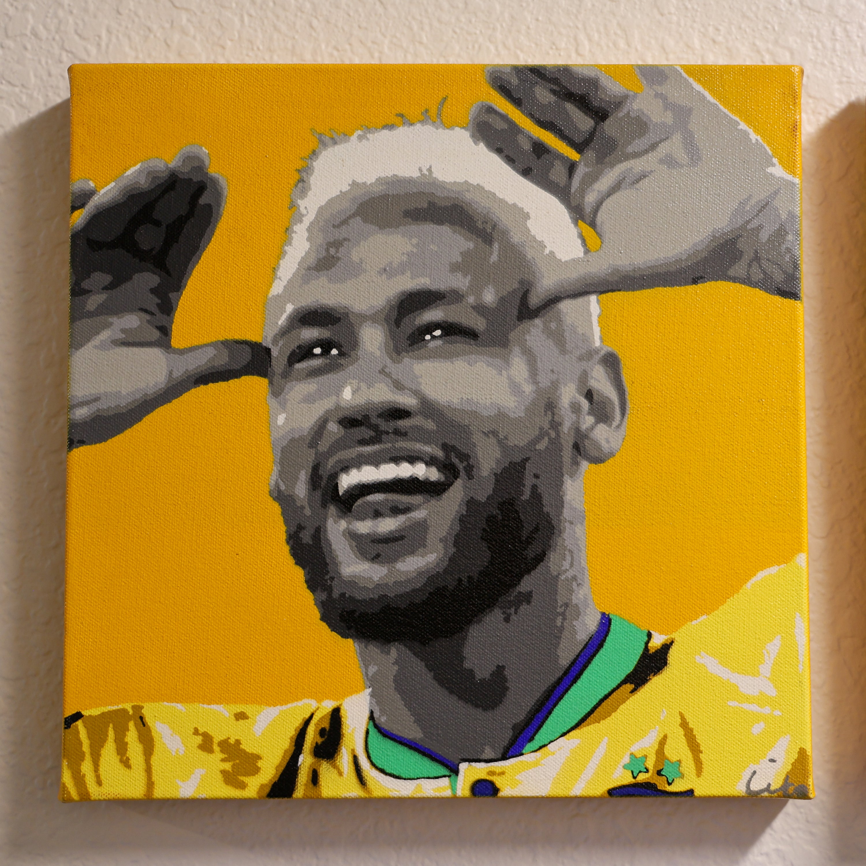 Neymar yellow spray painting