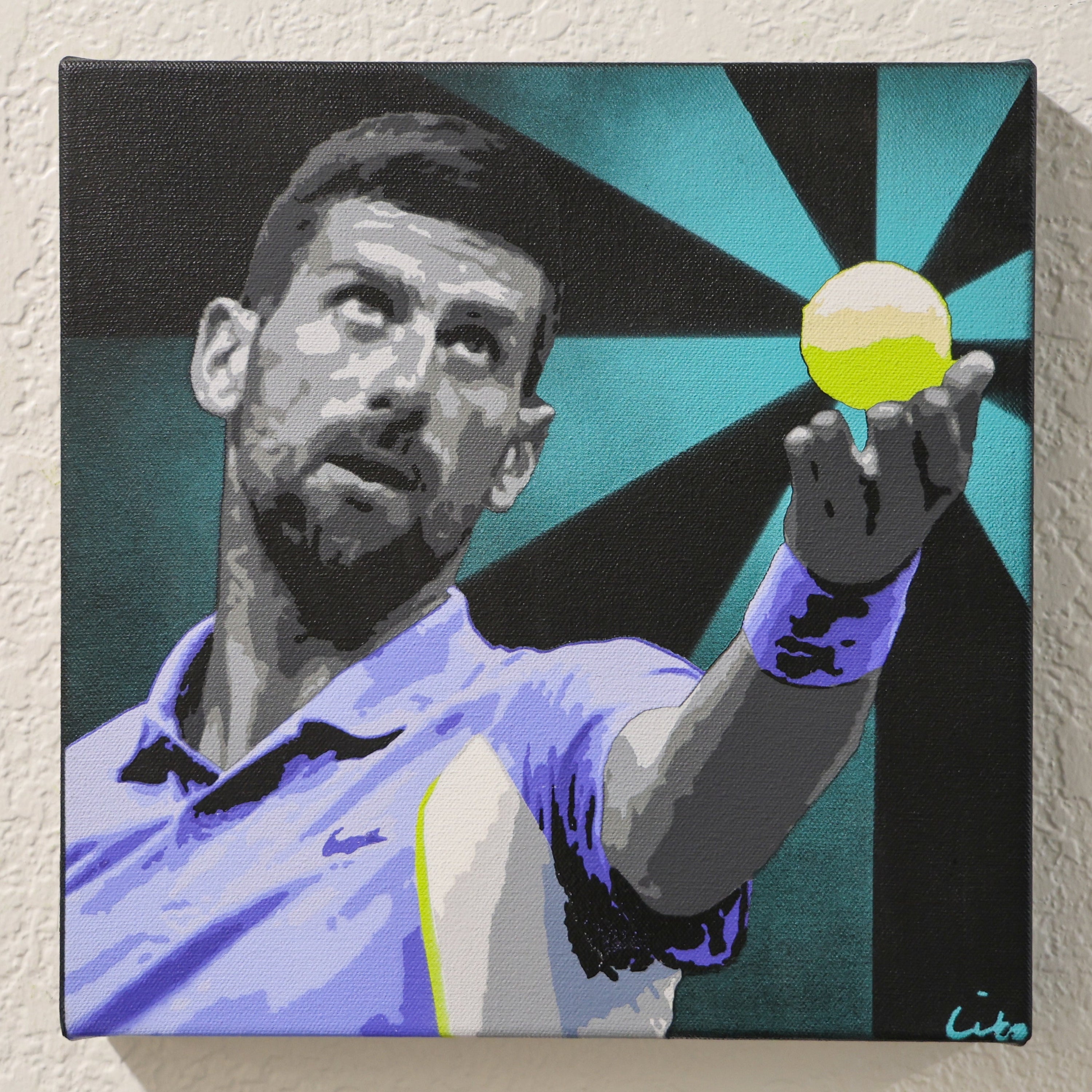 Novak Djokovic spray paint art