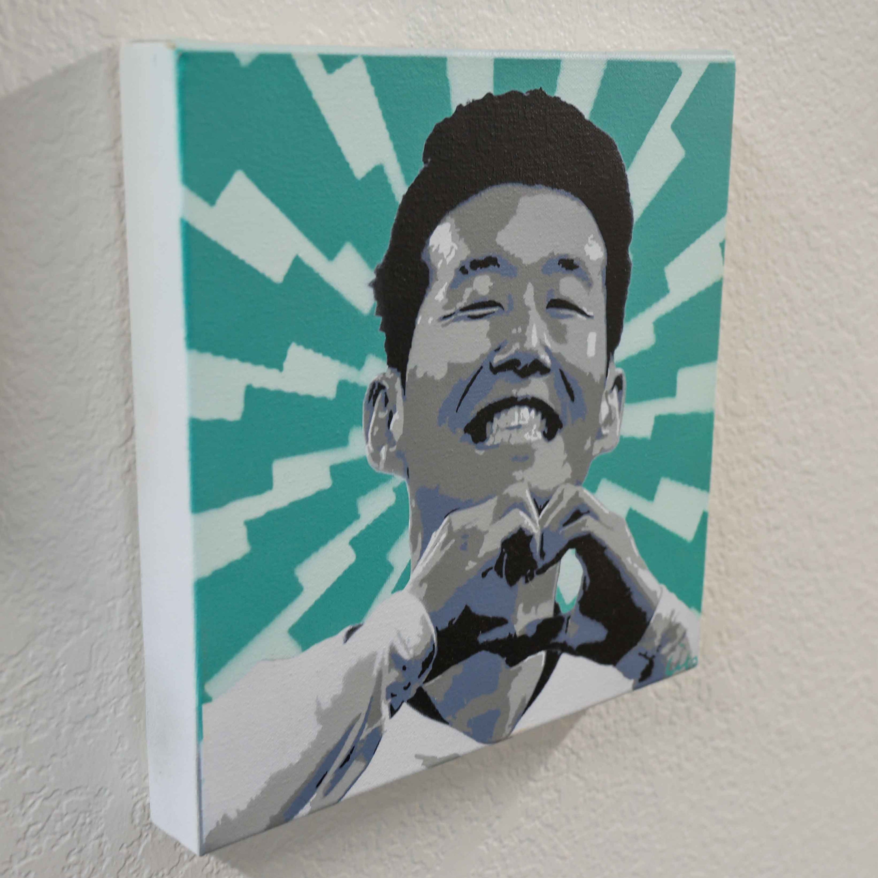 son heung min canvas painting on wall