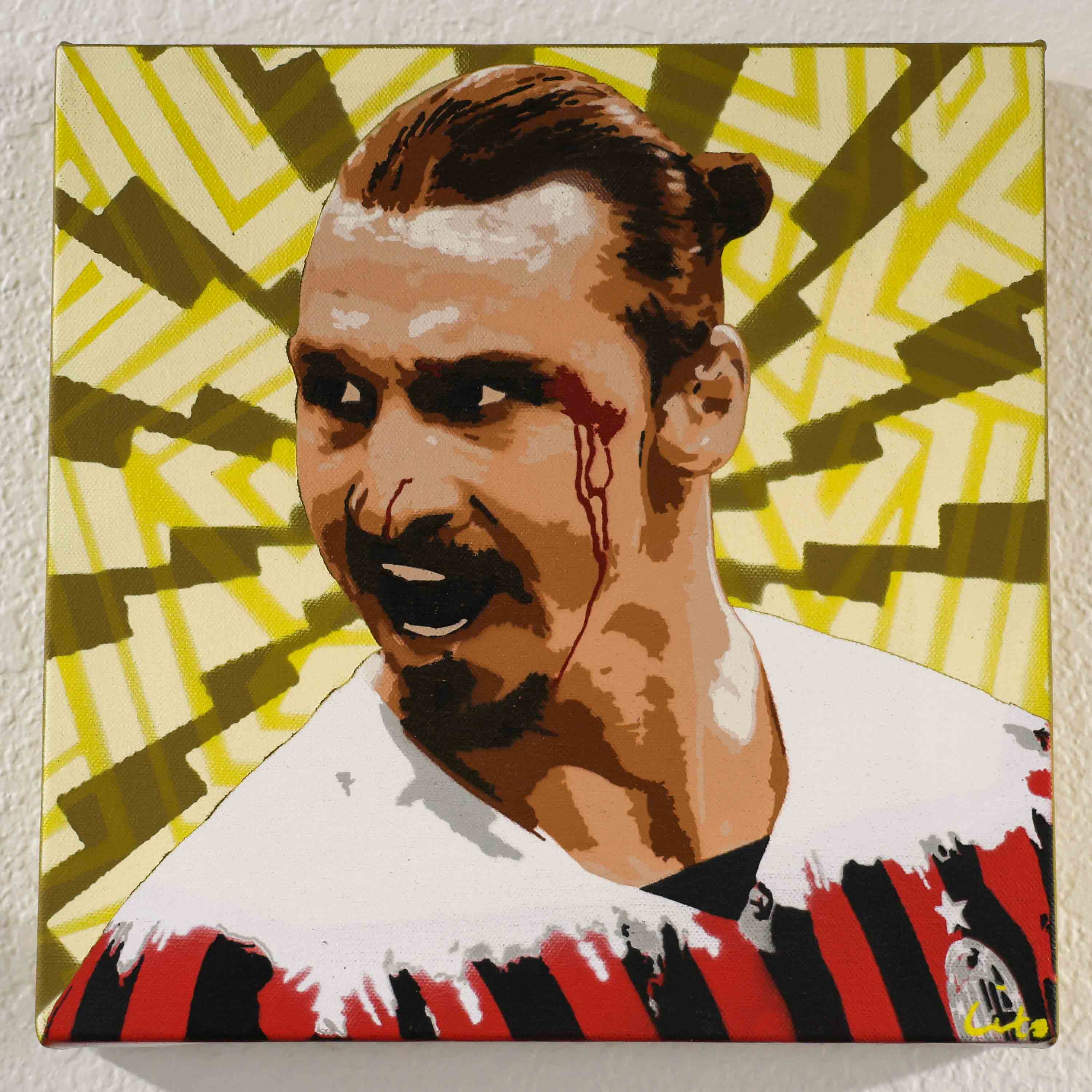 Zlatan Ibrahimović yellow spray painting
